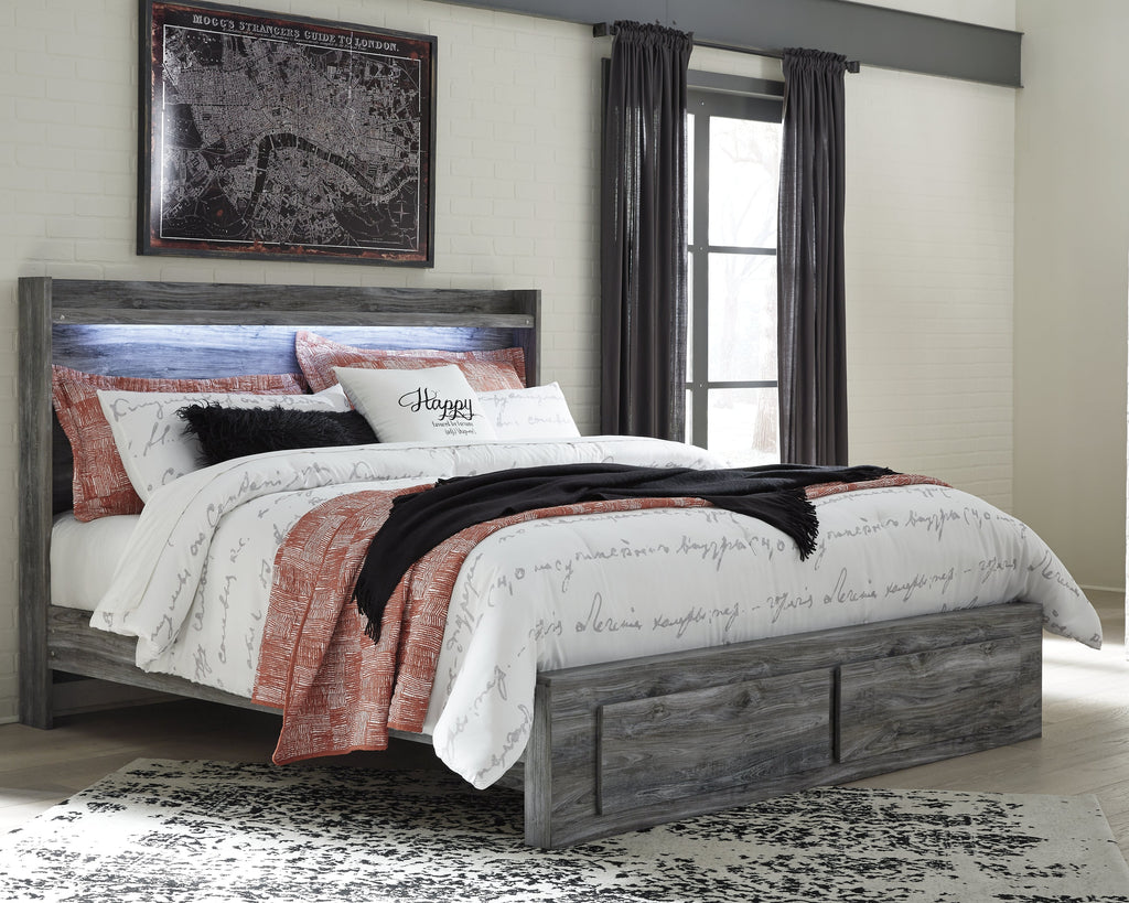 Baystorm King Panel Storage Bedroom Set, Gray