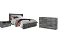 Baystorm Gray King Storage Bed & Dresser & 2 Nightstands