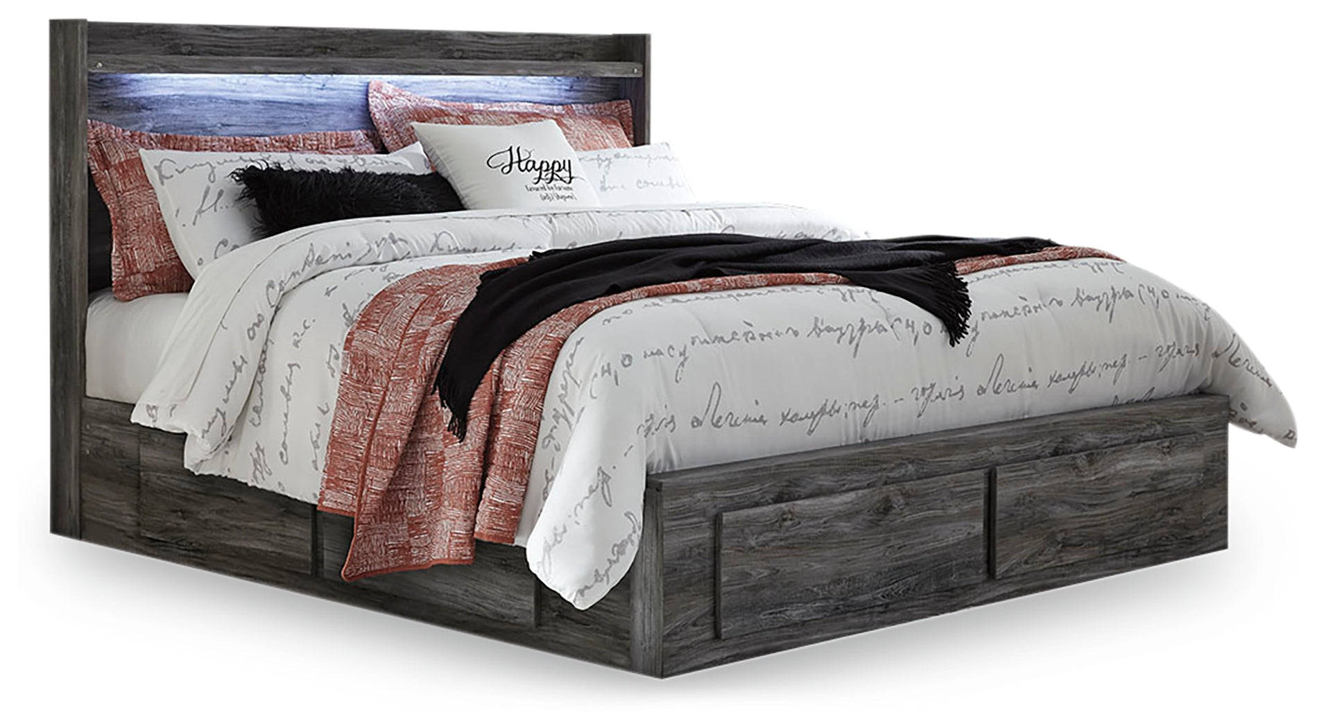 Baystorm King Storage Bedroom Set, Gray