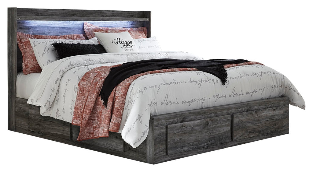 Baystorm Gray King Storage Bedroom Set with Dresser and 2 Nightstands