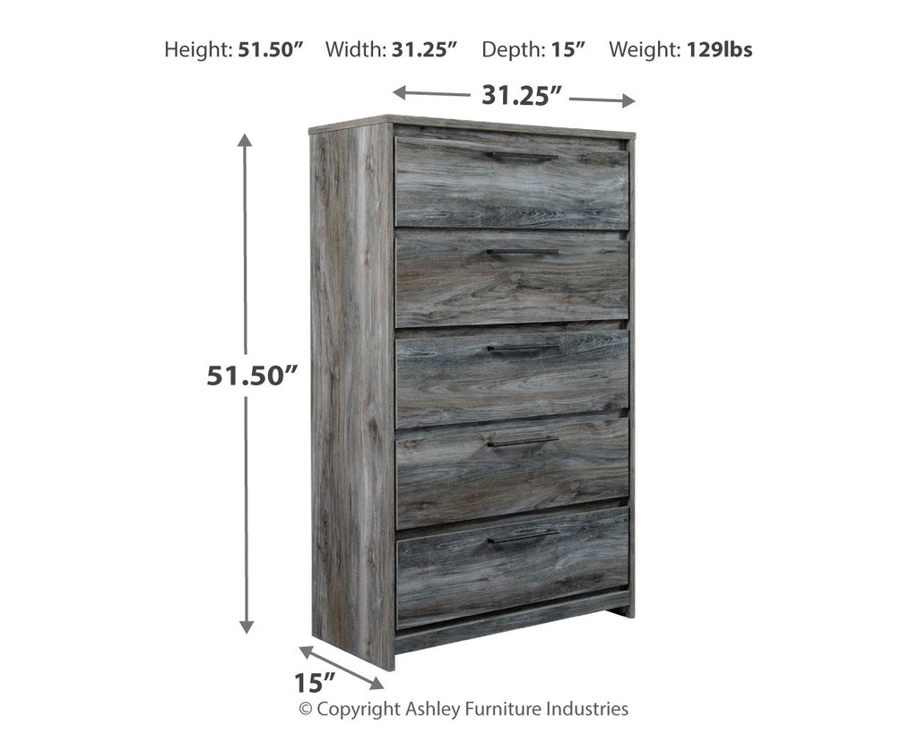 Baystorm Gray Queen Panel Bed and Chest