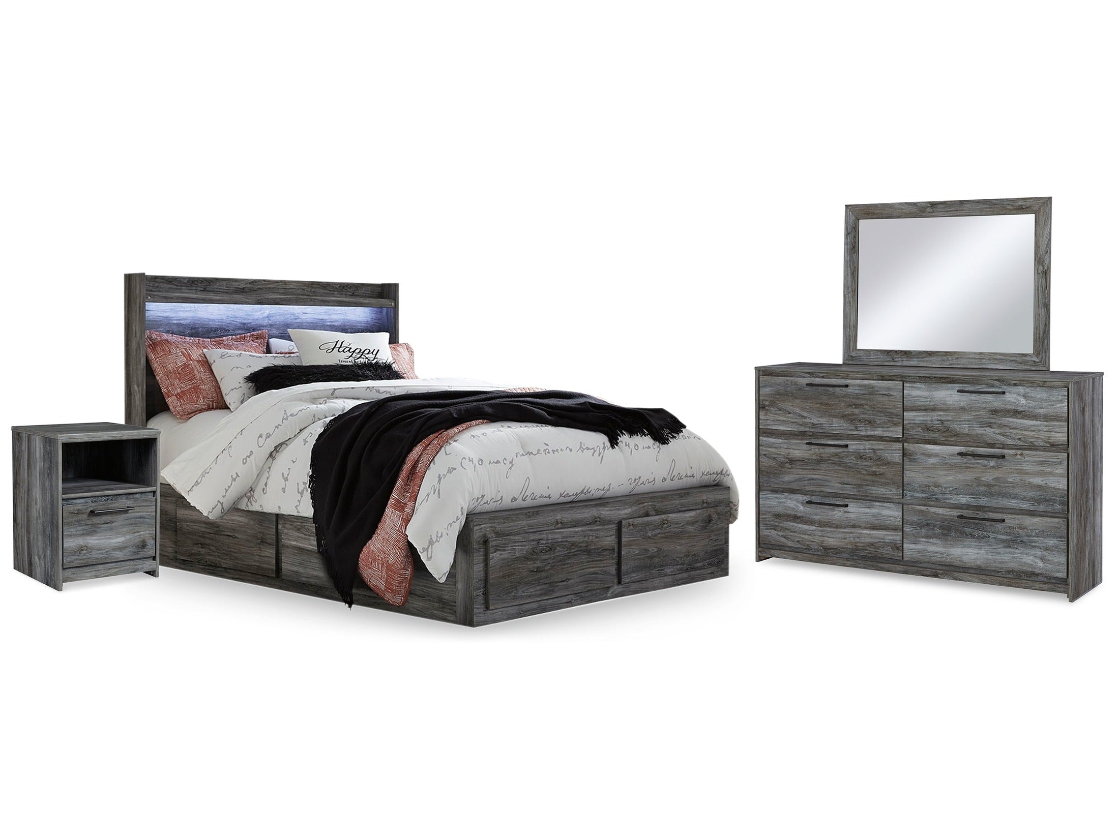Baystorm Queen Panel Bedroom Set, Gray
