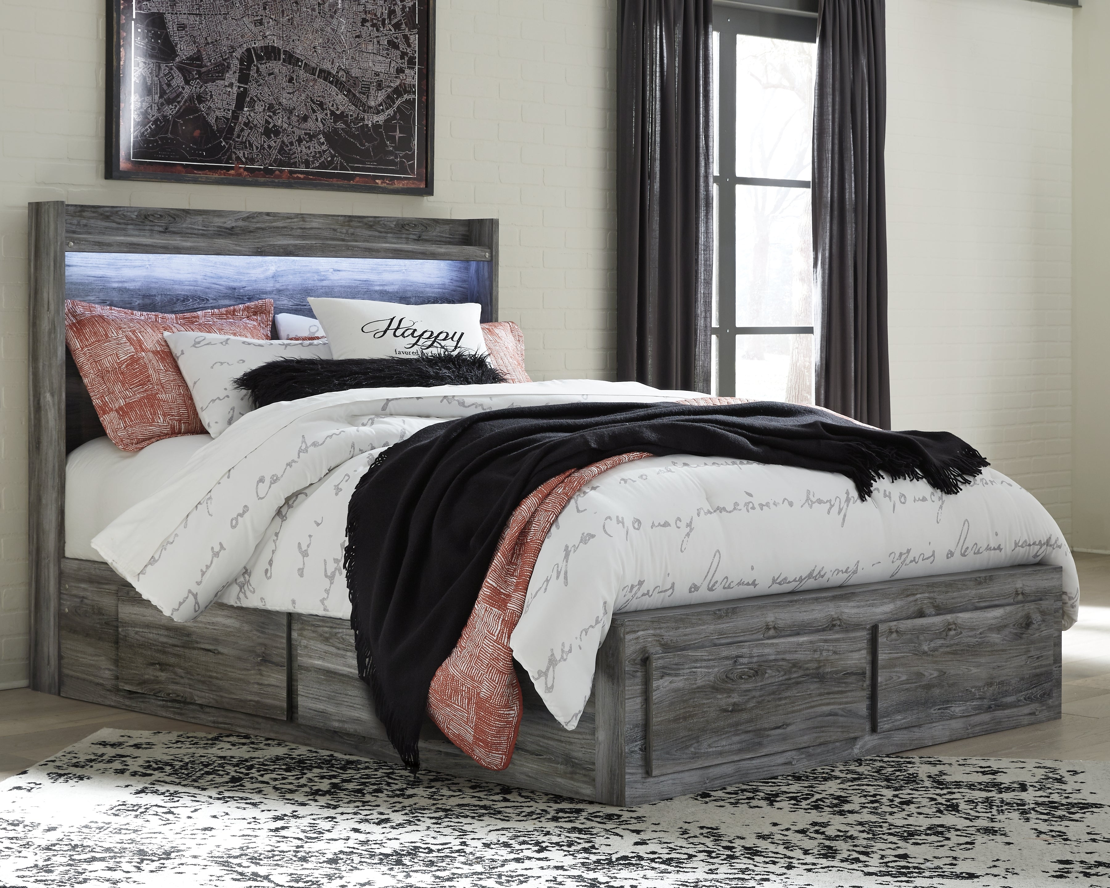 Baystorm Queen Panel Bedroom Set, Gray