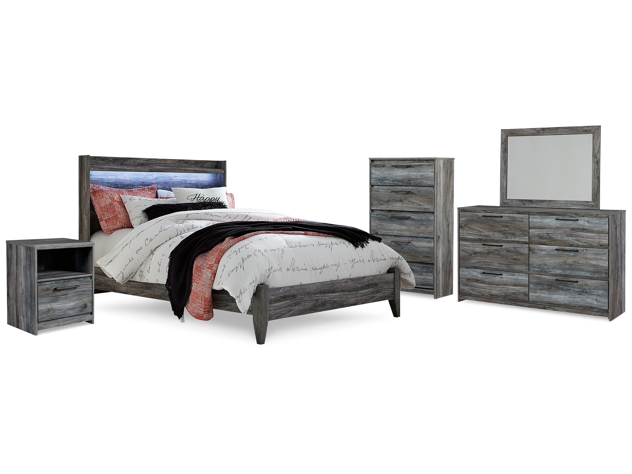 Baystorm Queen Panel Bedroom Set, Gray