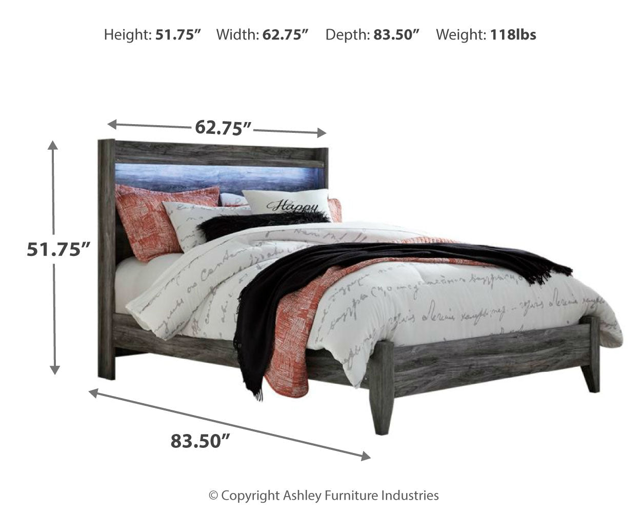 Baystorm Queen Panel Bedroom Set, Gray