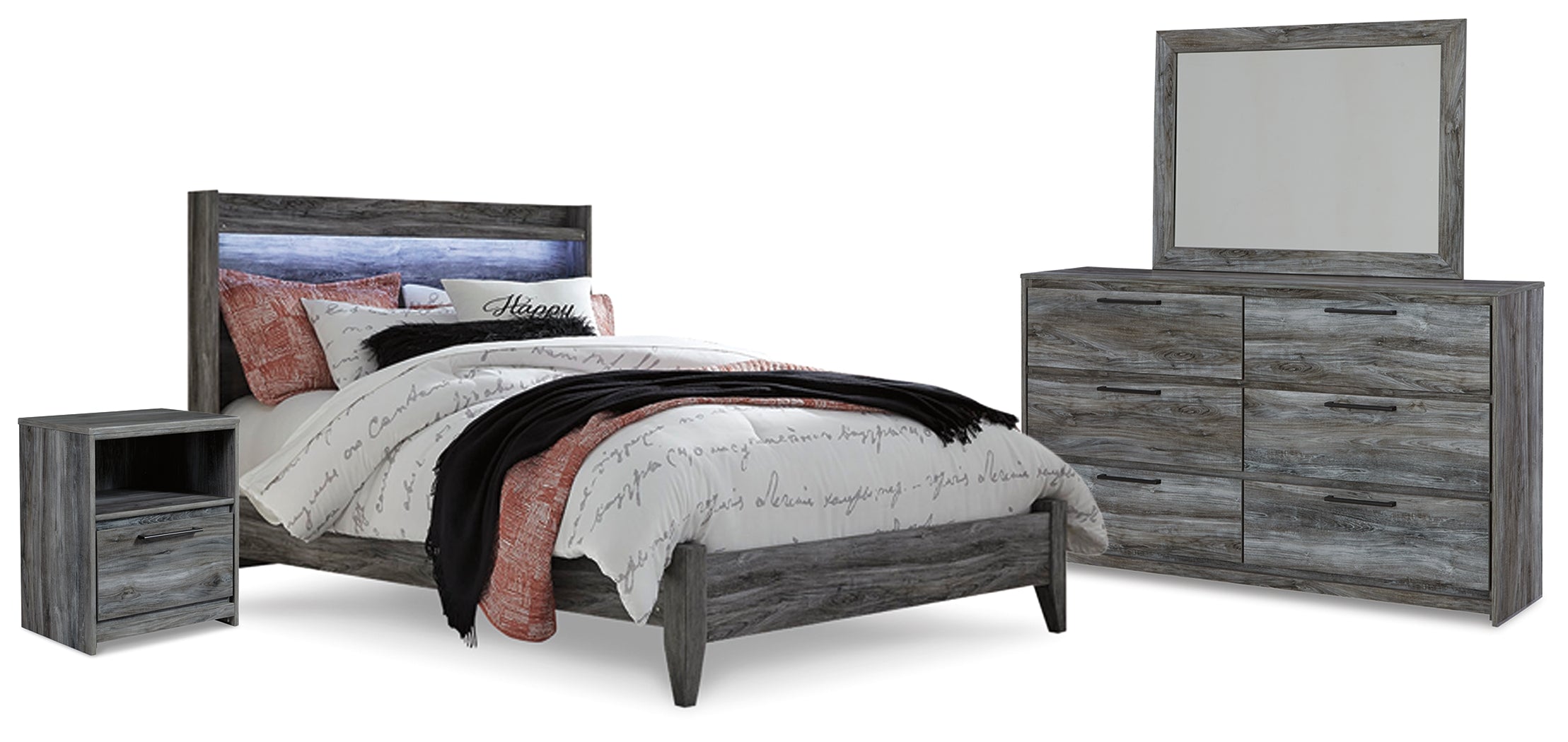 Baystorm Queen Panel Bedroom Set, Gray