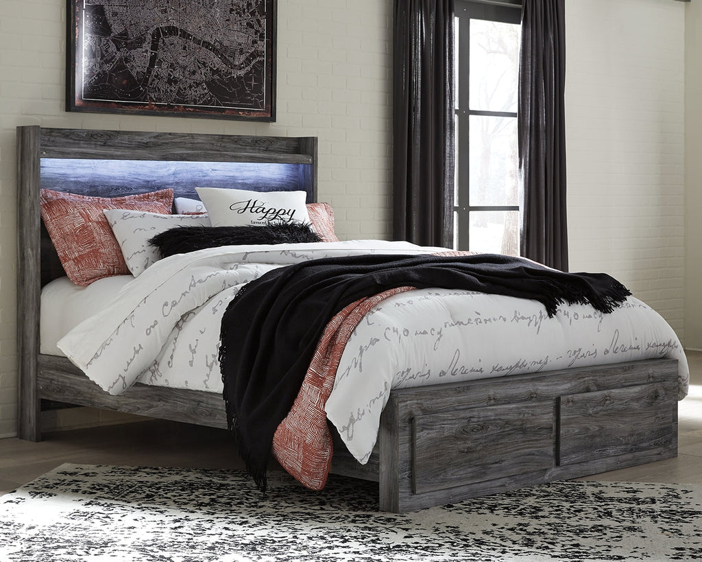 Baystorm Gray Queen Panel Storage Bedroom Set with 2 Nightstands