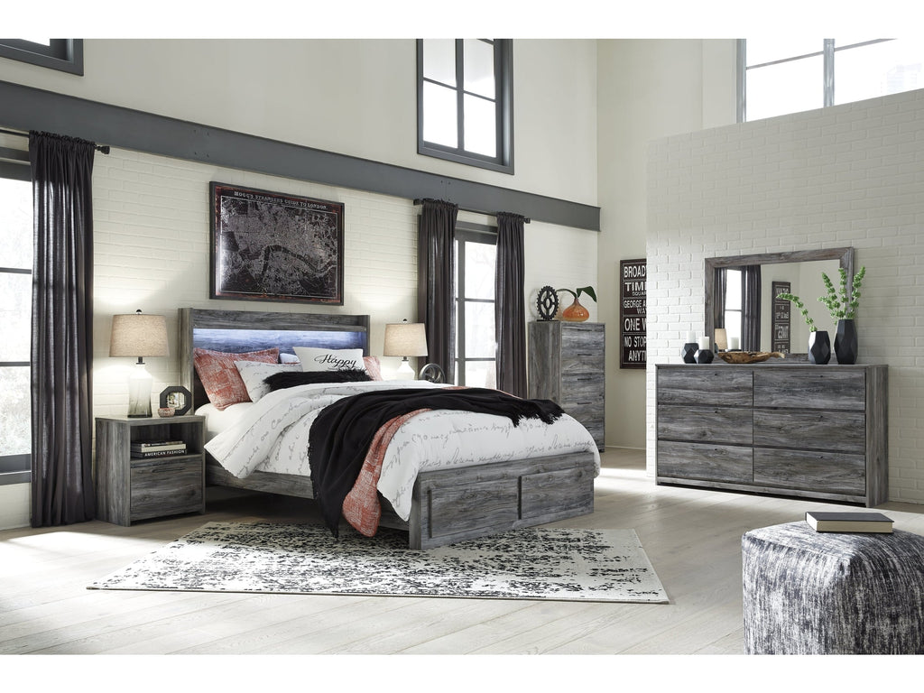 Baystorm Queen Panel Storage Bedroom Set, Gray