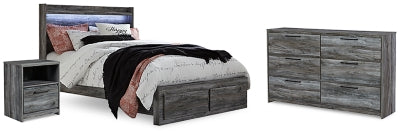 Baystorm Queen Panel Storage Bedroom Set, Gray