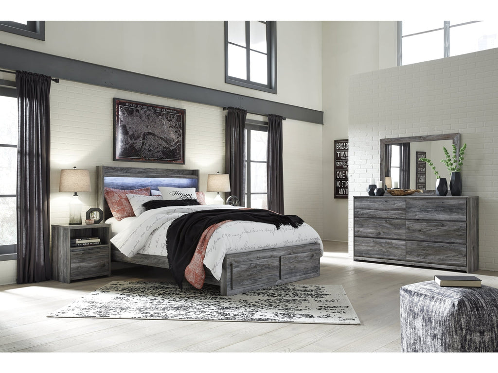 Baystorm Queen Panel Storage Bedroom Set, Gray