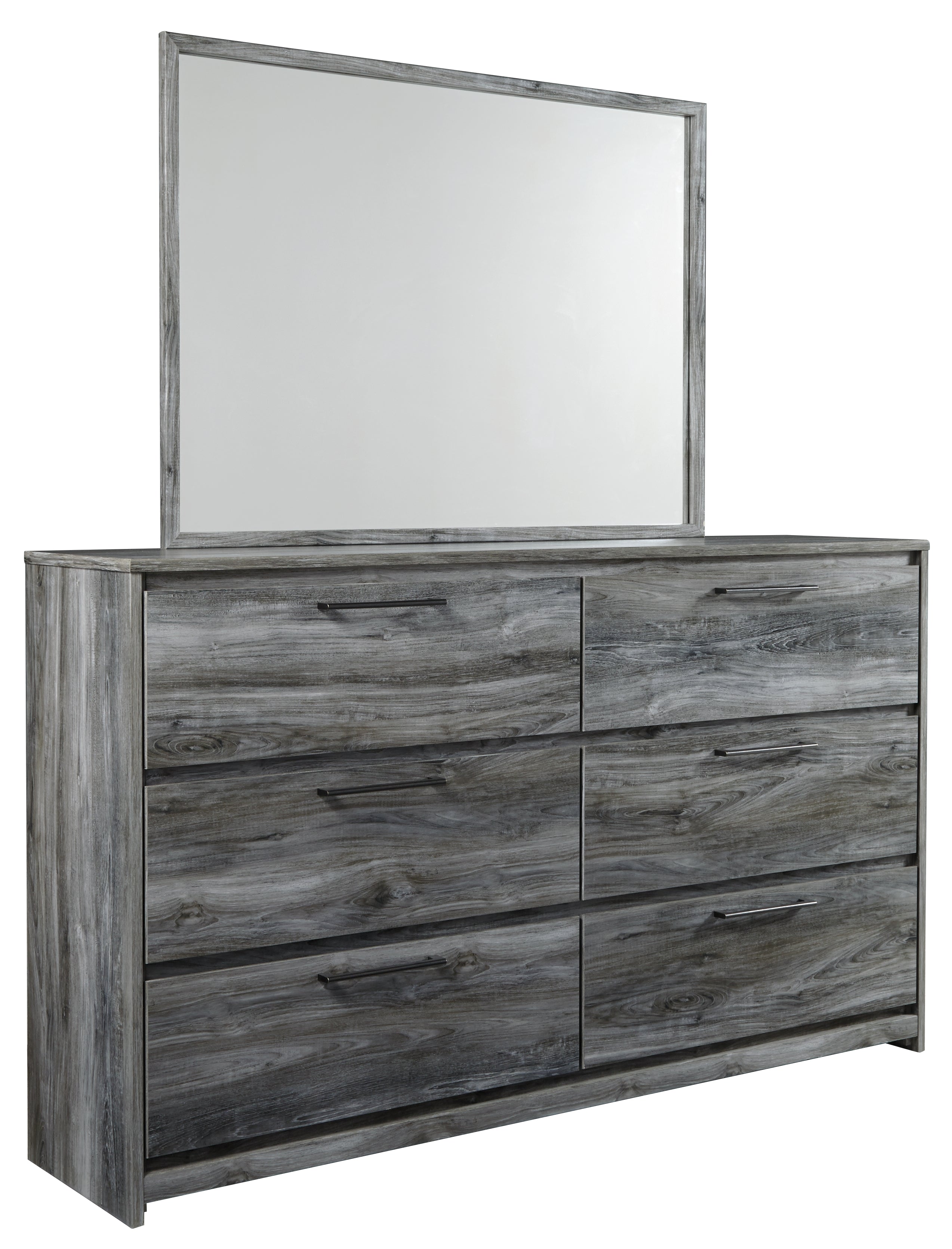 Baystorm Twin Panel Bed Headboard, Dresser, Mirror and Nightstand, Gray