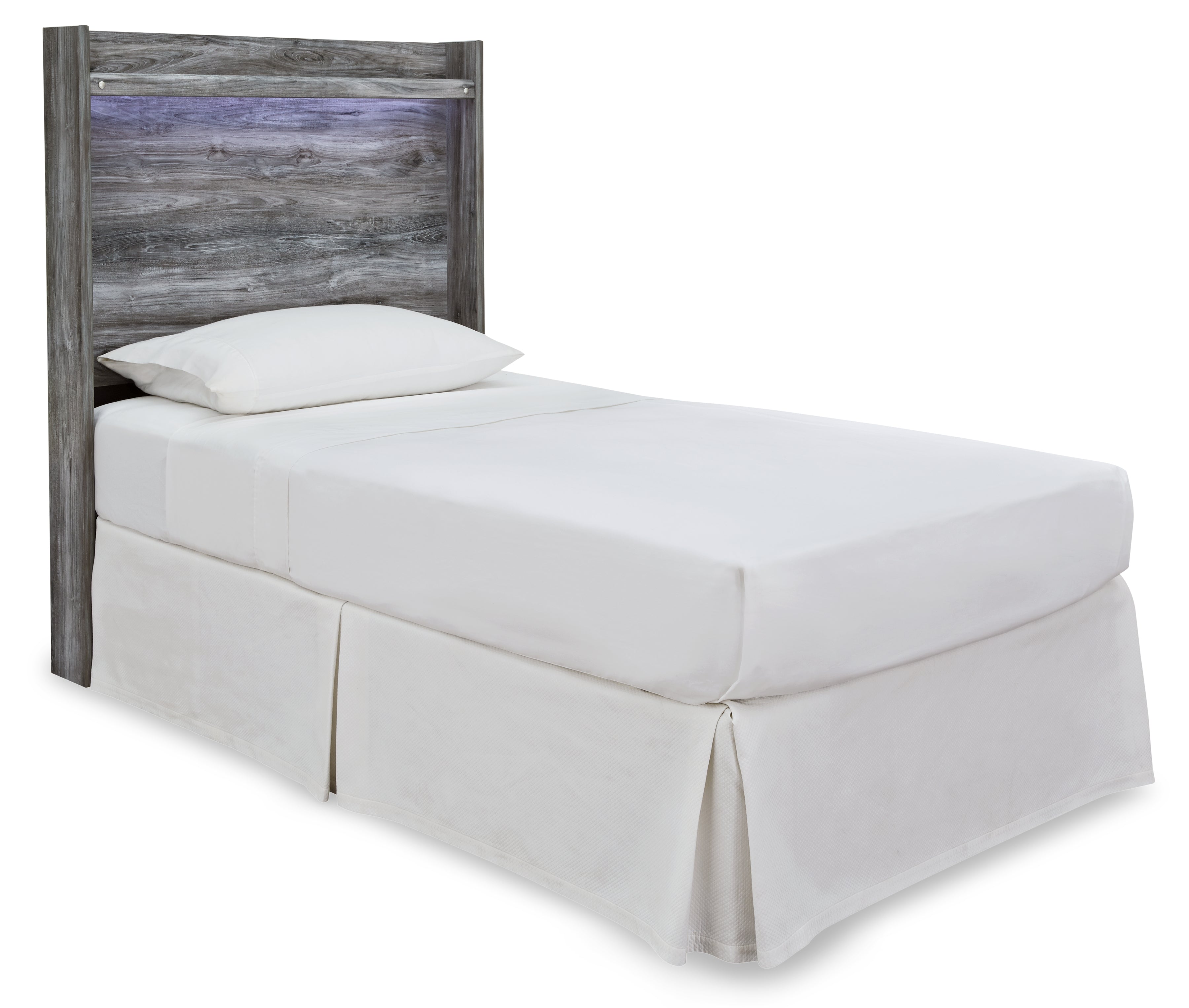 Baystorm Twin Panel Bed Headboard, Dresser, Mirror and Nightstand, Gray