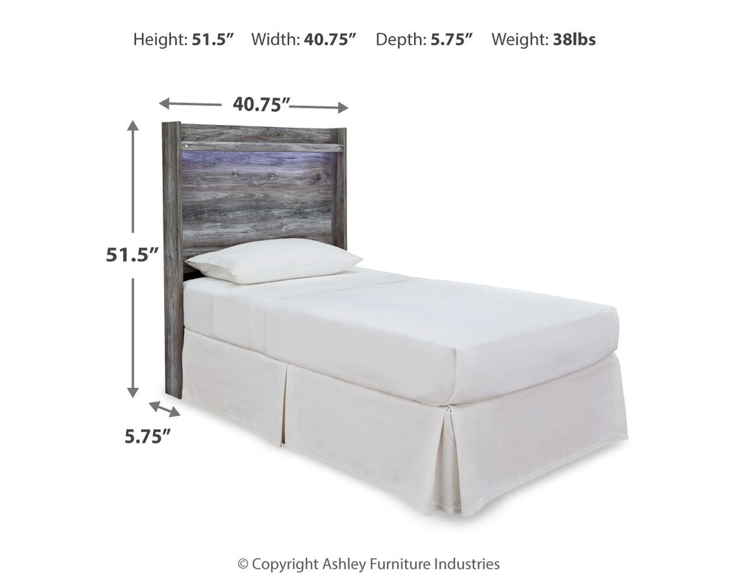 Baystorm Twin Panel Bed Headboard, Dresser, Mirror and Nightstand, Gray