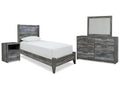 Baystorm Twin Panel Bedroom Set, Gray