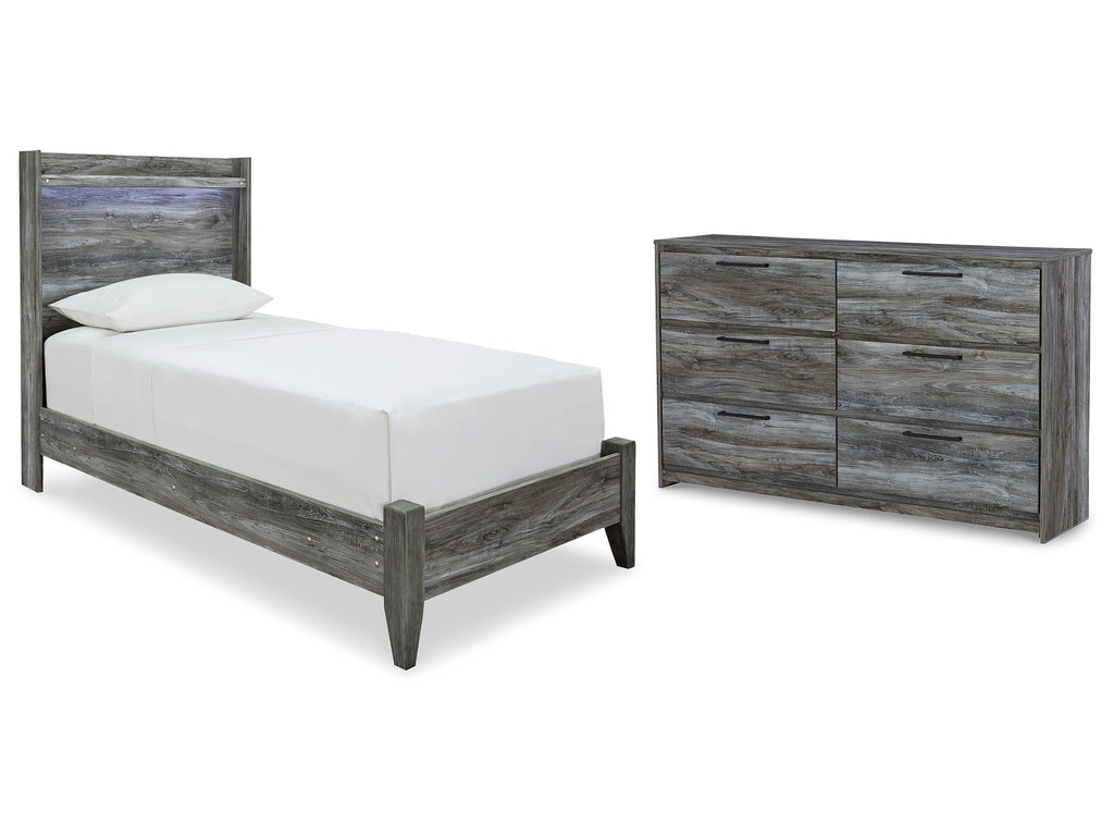 Baystorm Gray Twin Panel Bedroom Set with Dresser