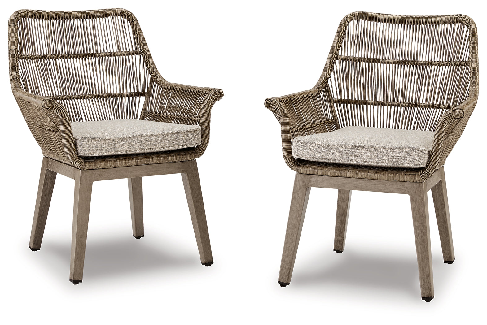 Beach Front Beige Arm Chair w/ Cushion (Set of 2)