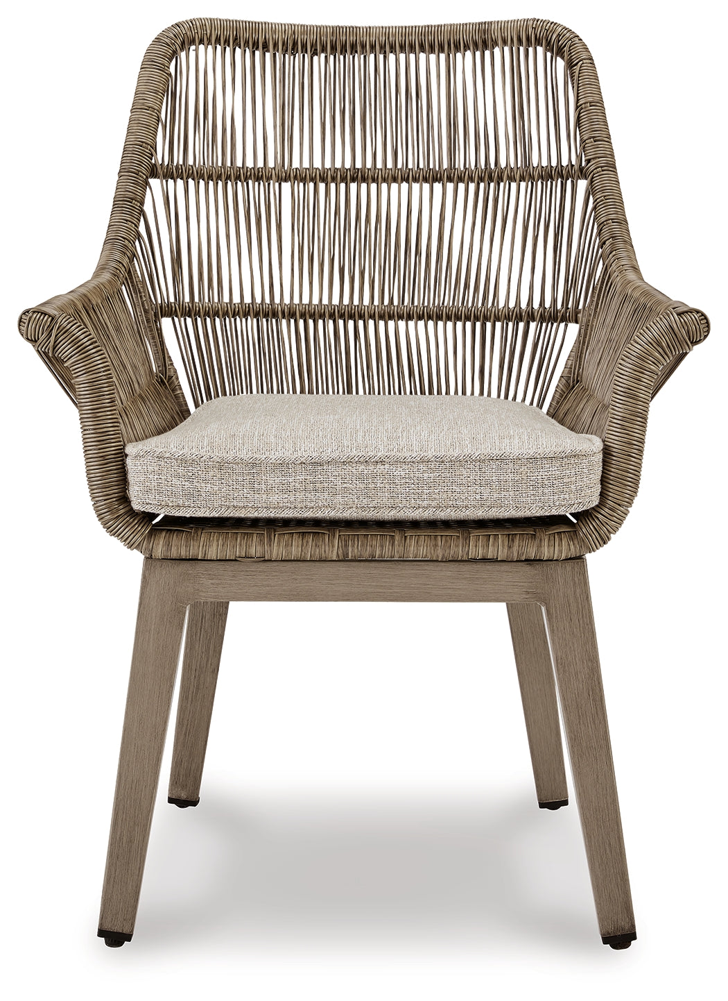 Beach Front Beige Arm Chair w/ Cushion (Set of 2)