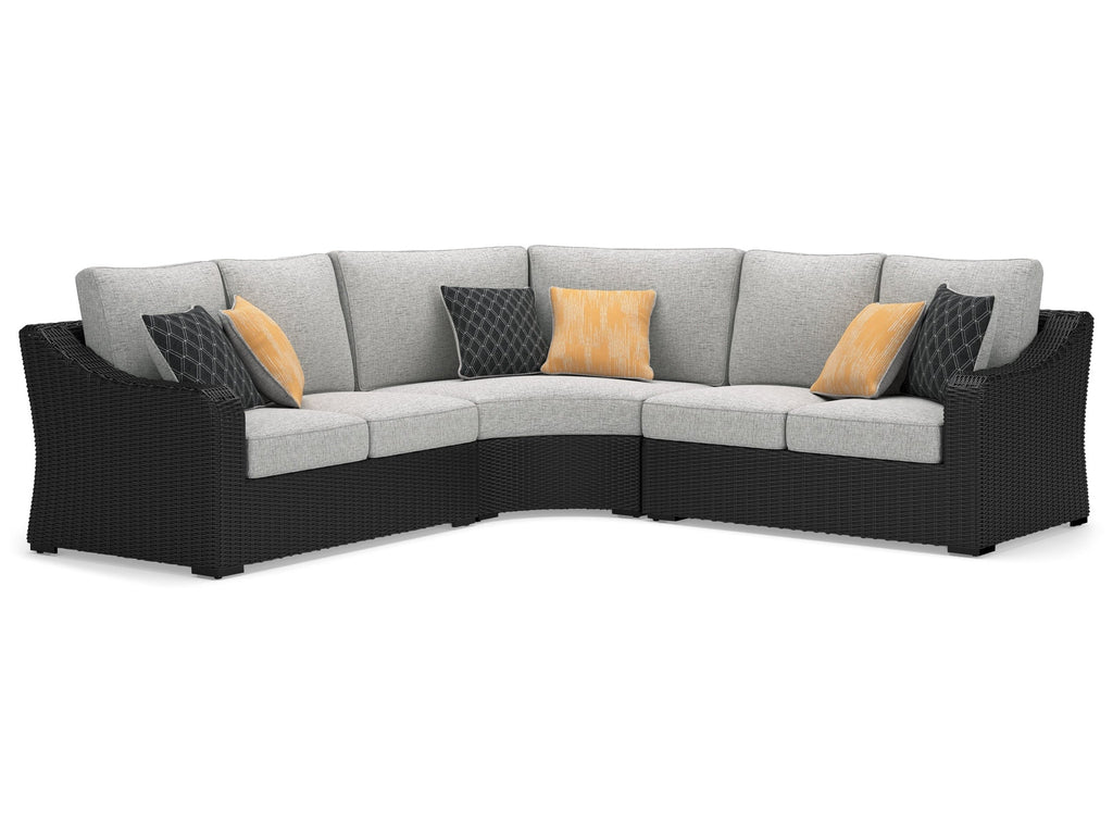 Beachcroft Black/Light Gray 3-Piece Outdoor Sectional
