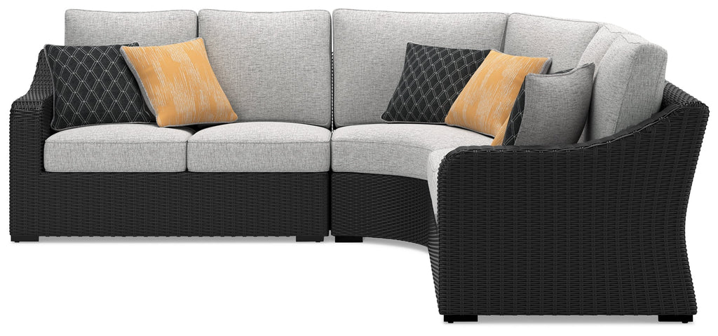 Beachcroft Black/Light Gray 3-Piece Outdoor Sectional