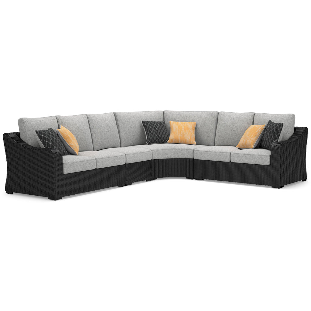 Beachcroft Black/Light Gray 4-Piece Outdoor Sectional