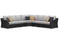 Beachcroft Black/Light Gray 5-Piece Outdoor Sectional