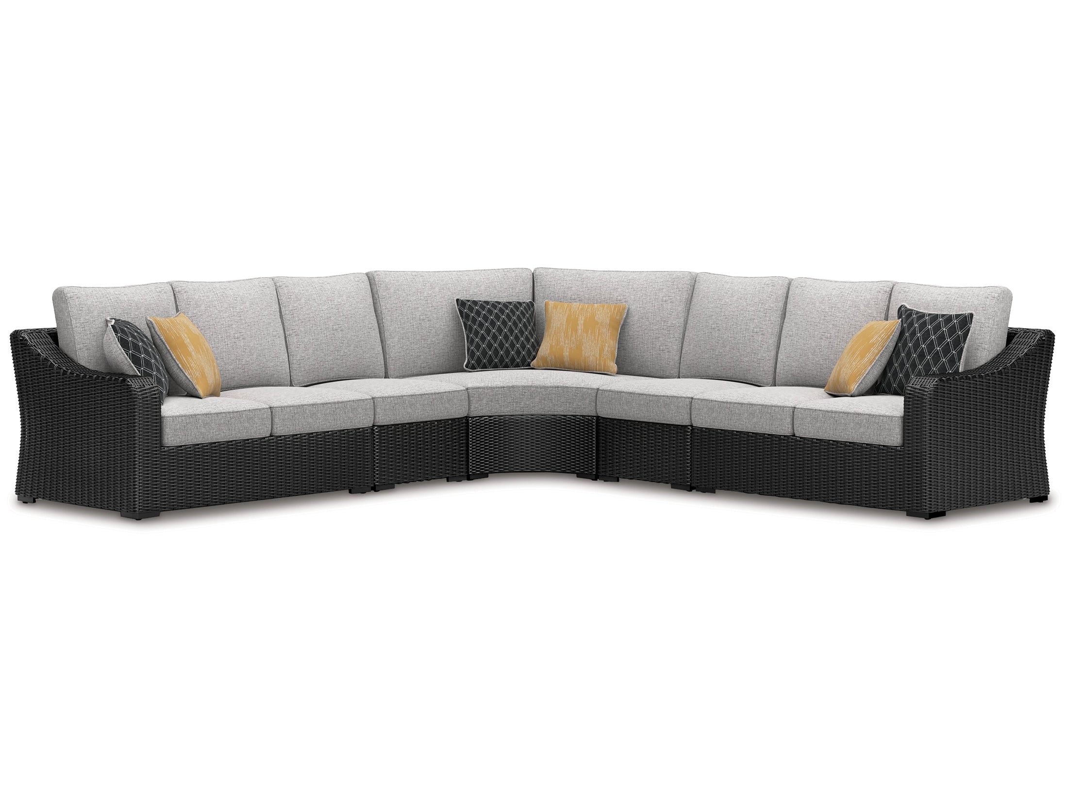 Beachcroft Black/Light Gray 5-Piece Outdoor Sectional