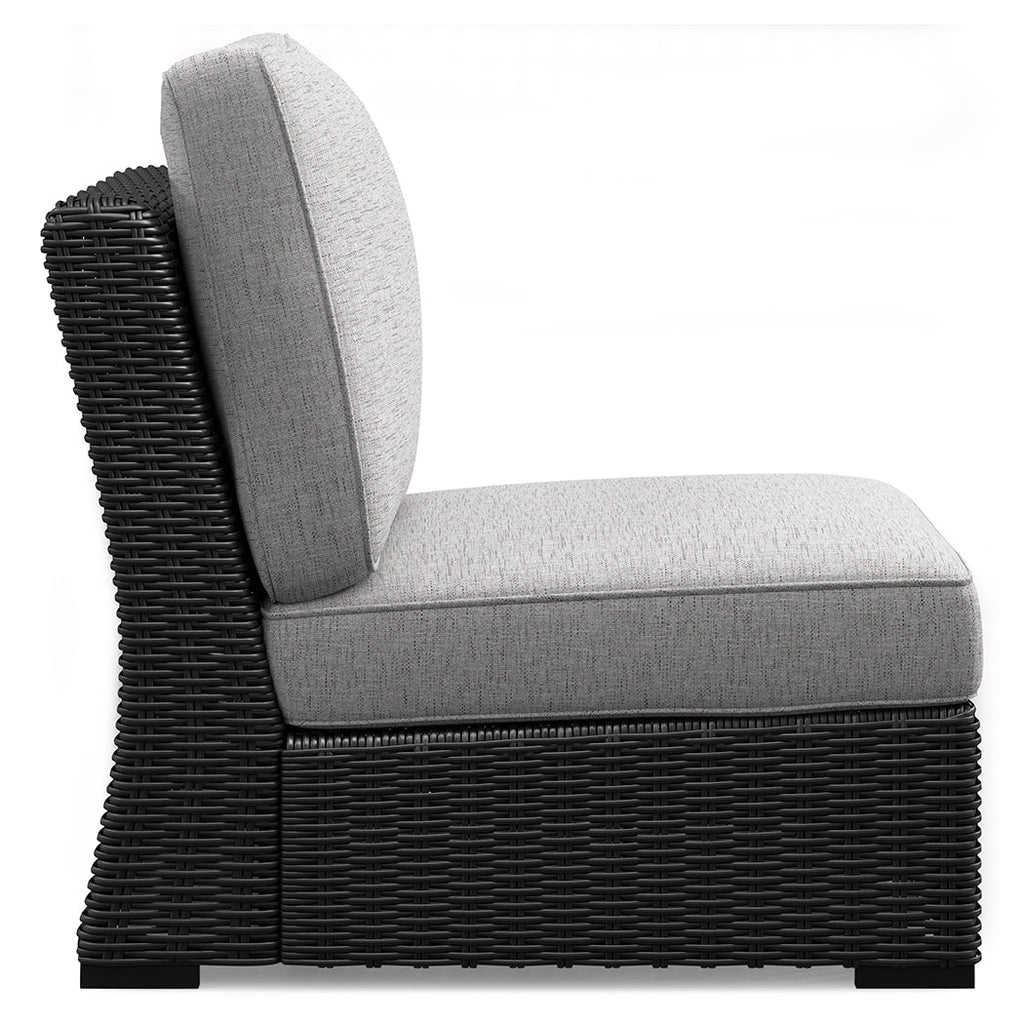 Beachcroft Black/Light Gray 5-Piece Outdoor Sectional