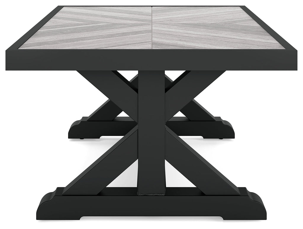 Beachcroft Black/Light Gray Outdoor Coffee Table