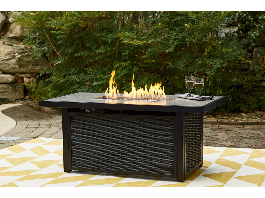 Beachcroft Black/Light Gray Outdoor Fire Pit Table