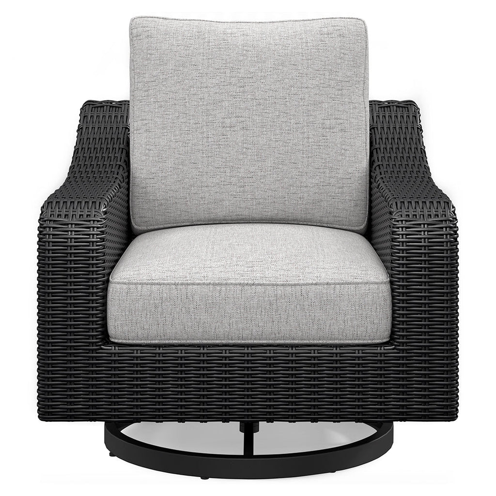 Beachcroft Black/Light Gray Outdoor Sofa & 2 Lounge Chairs
