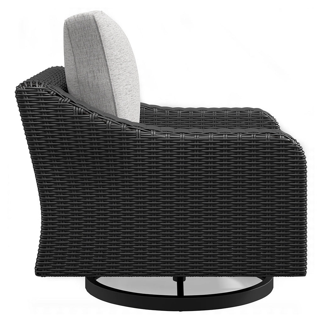 Beachcroft Black/Light Gray Outdoor Sofa & 2 Lounge Chairs