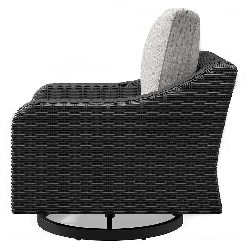 Beachcroft Black/Light Gray Outdoor Sofa & 2 Lounge Chairs