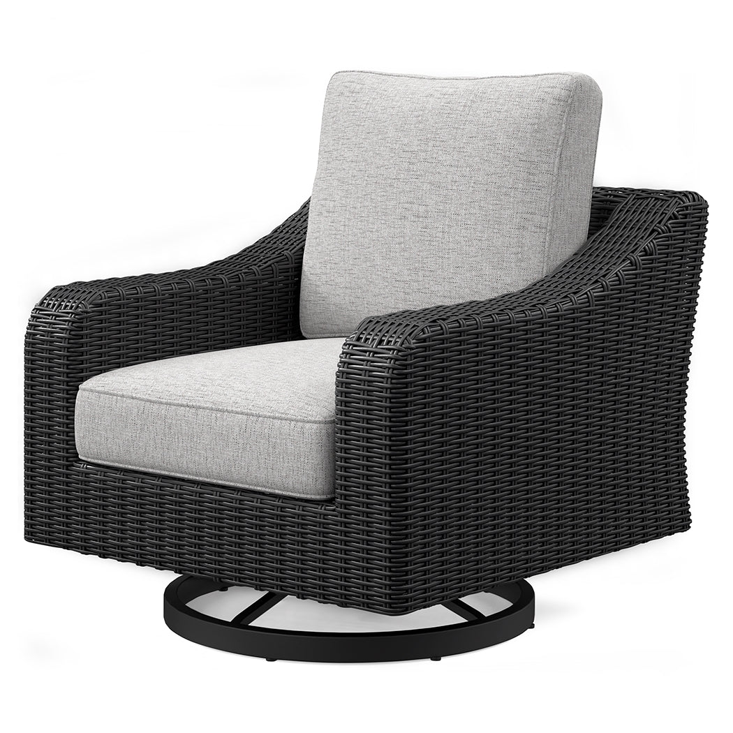 Beachcroft Black/Light Gray Outdoor Sofa & 2 Lounge Chairs
