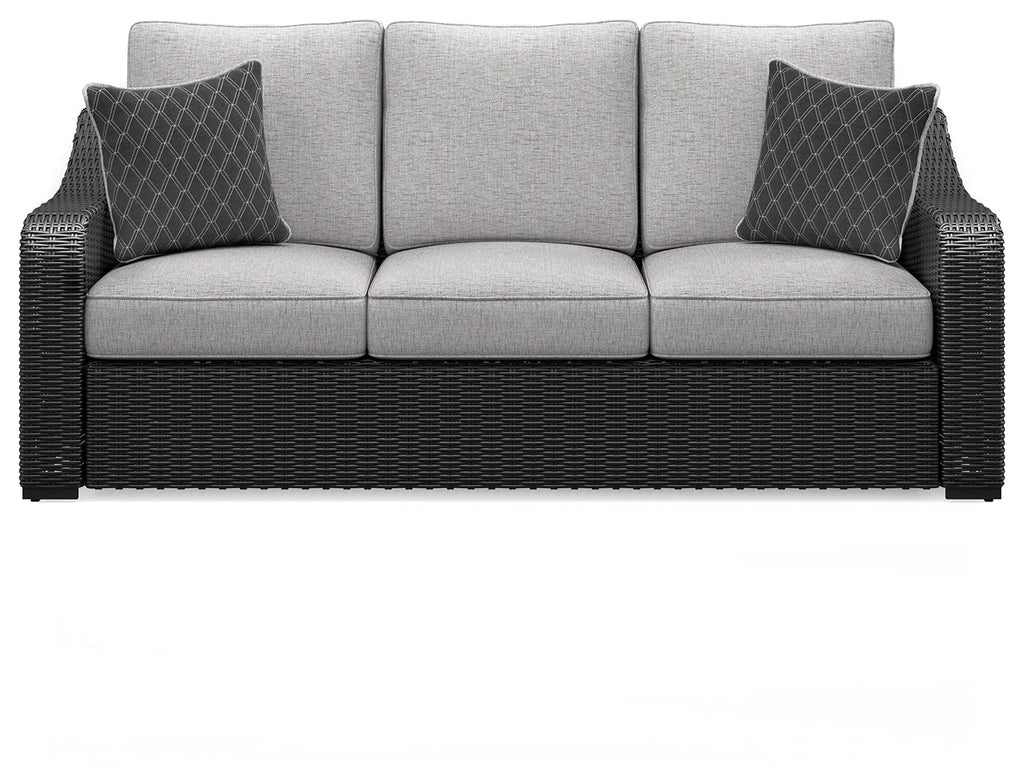 Beachcroft Black/Light Gray Outdoor Sofa & 2 Lounge Chairs