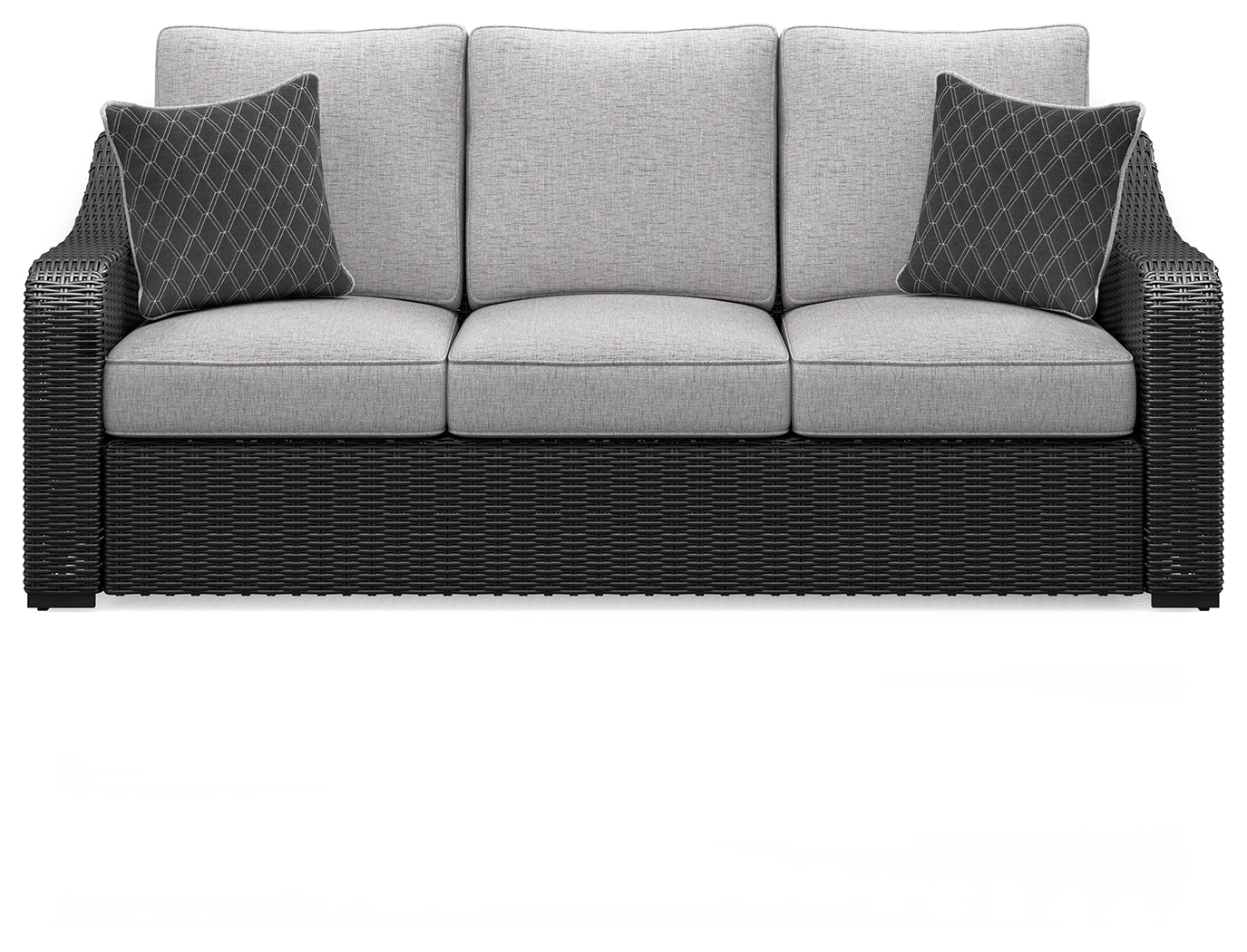 Beachcroft Black/Light Gray Outdoor Sofa & 2 Lounge Chairs