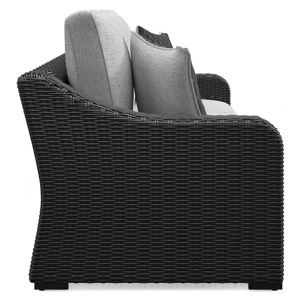 Beachcroft Black/Light Gray Outdoor Sofa & 2 Lounge Chairs