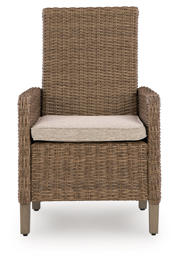 Beachcroft New Beige Outdoor Arm Chair with Cushion (Set of 2)