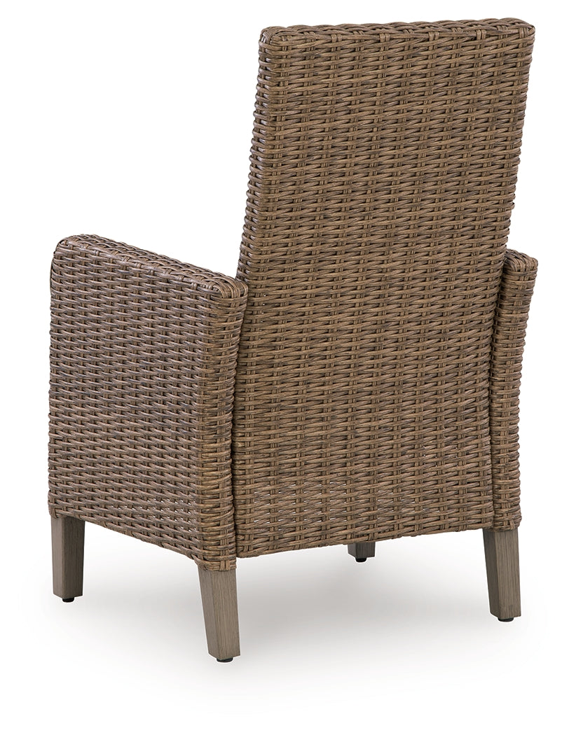 Beachcroft New Beige Outdoor Arm Chair with Cushion (Set of 2)