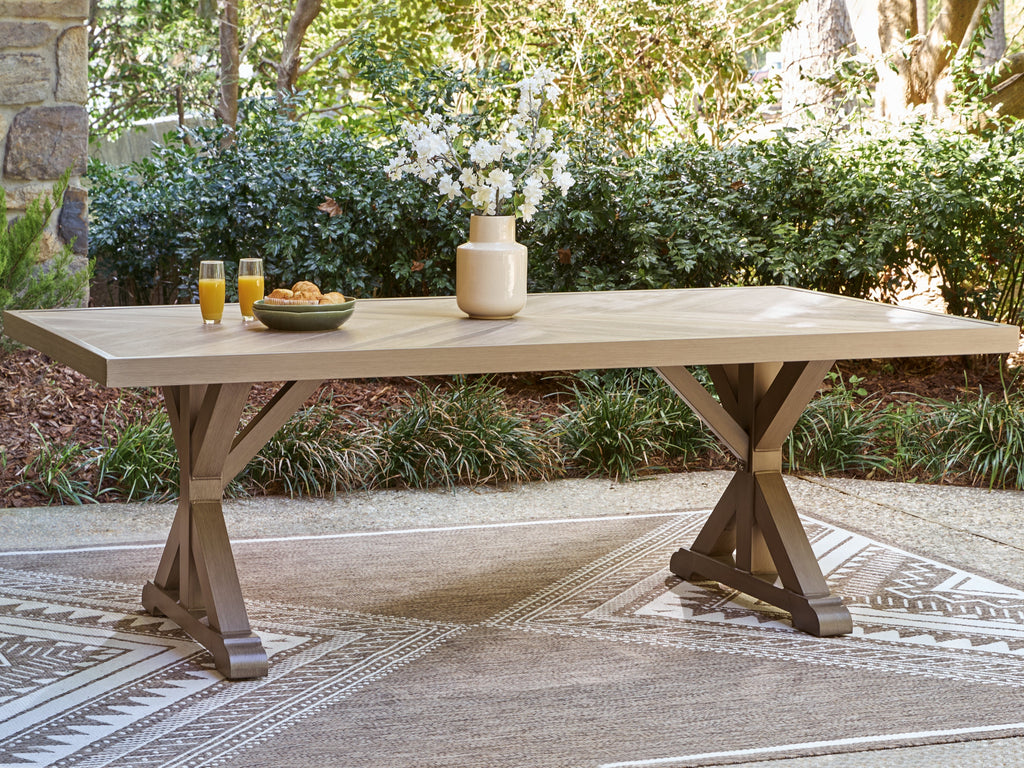 Beachcroft New Beige Outdoor Dining Table