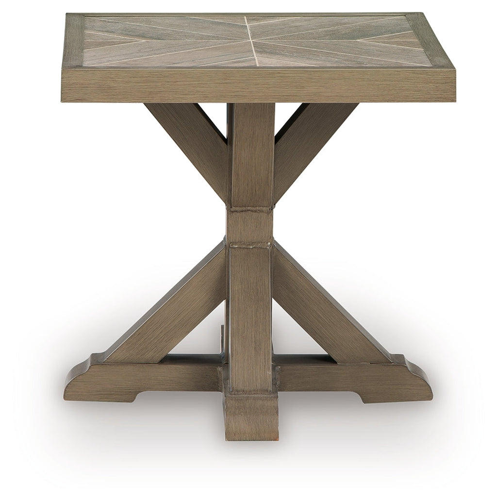 Beachcroft New Beige Outdoor End Table