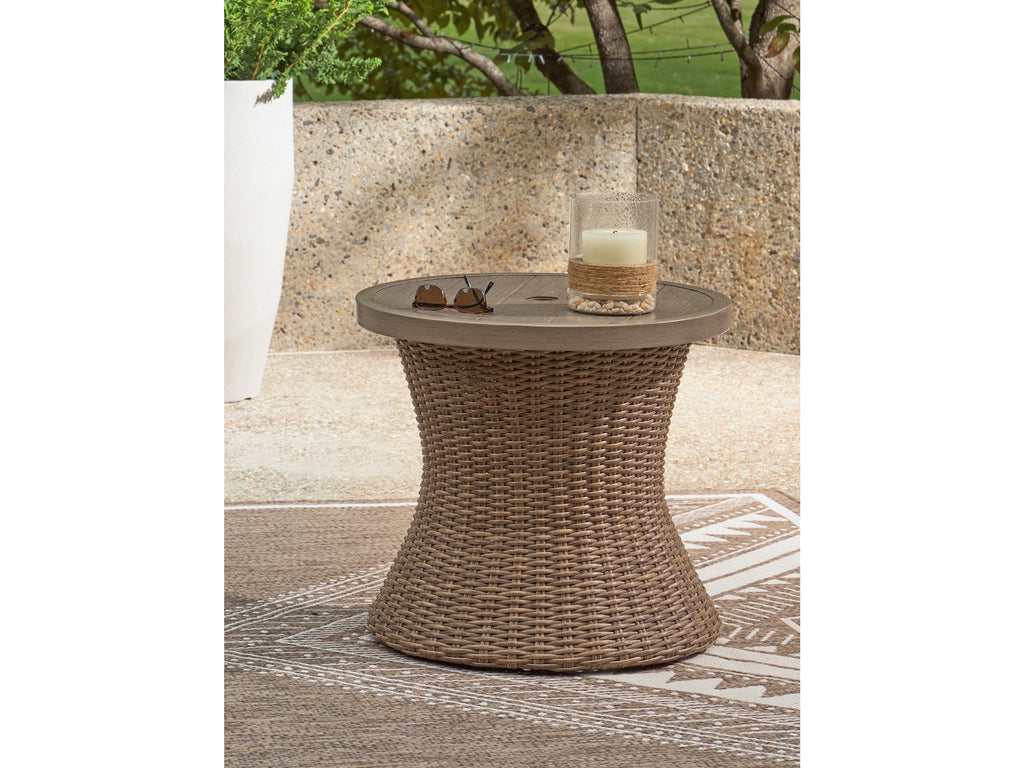 Beachcroft New Beige Outdoor End Table