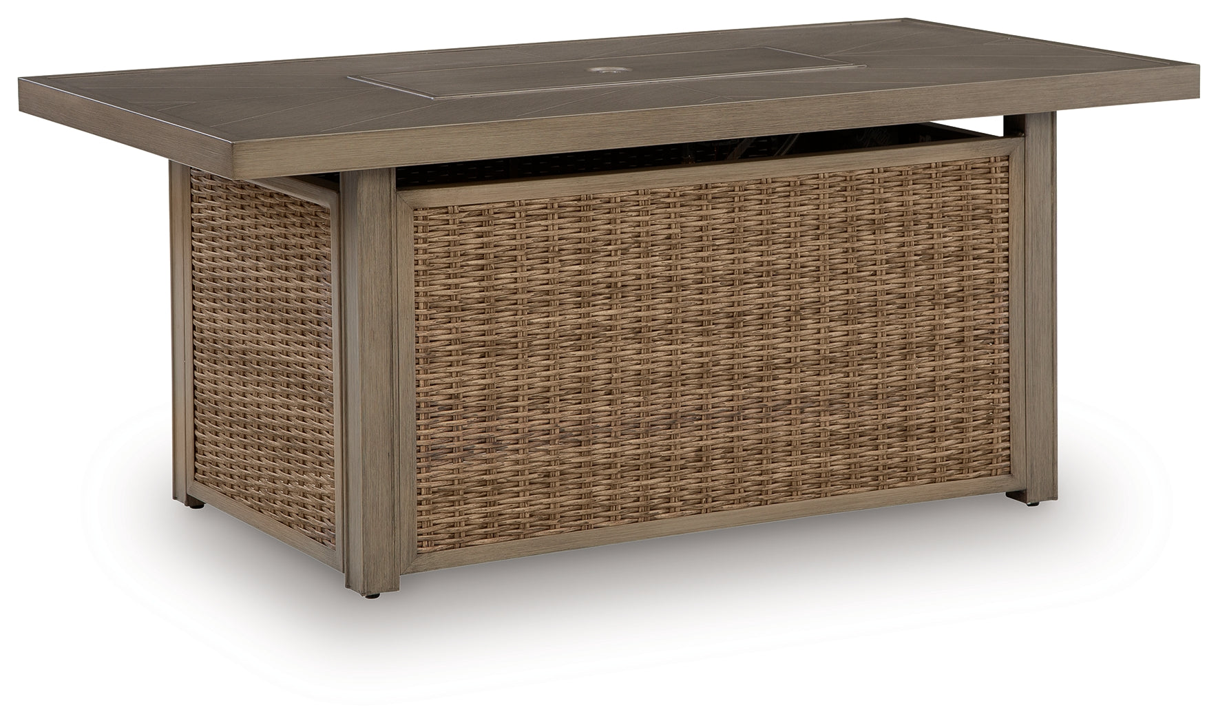 Beachcroft New Beige Outdoor Fire Pit Table