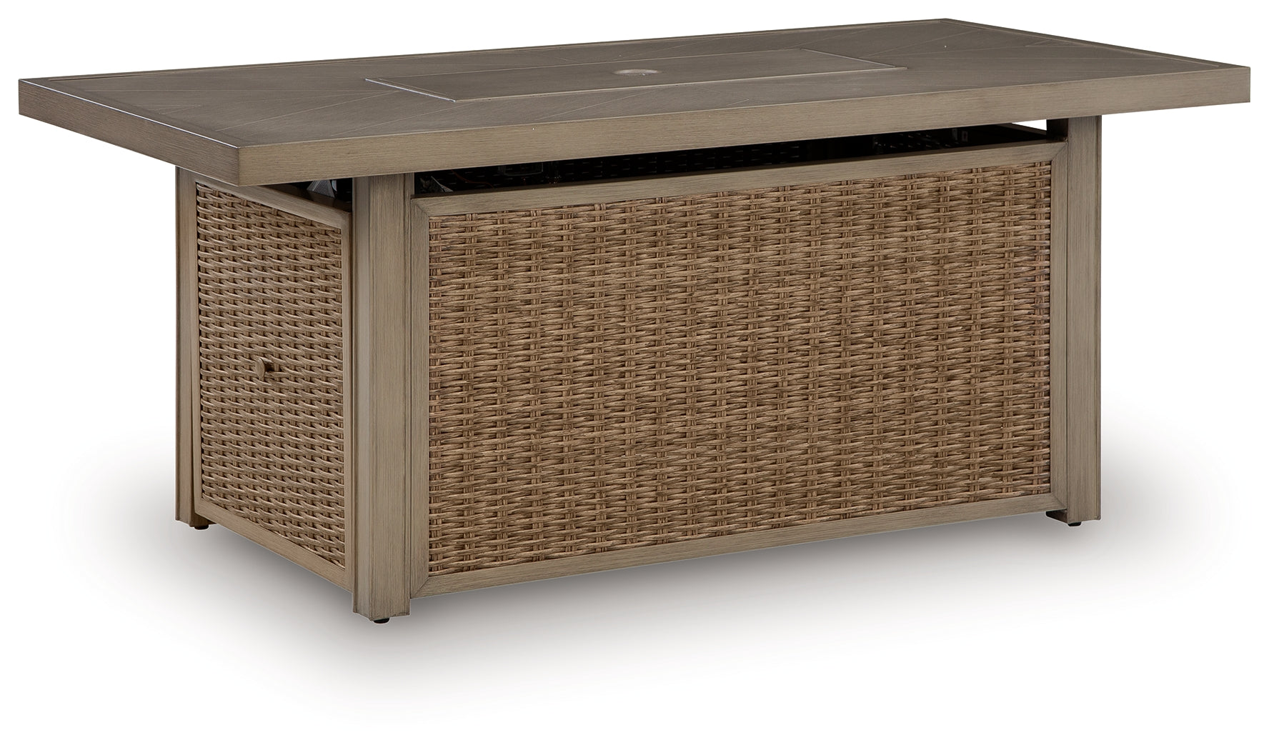 Beachcroft New Beige Outdoor Fire Pit Table