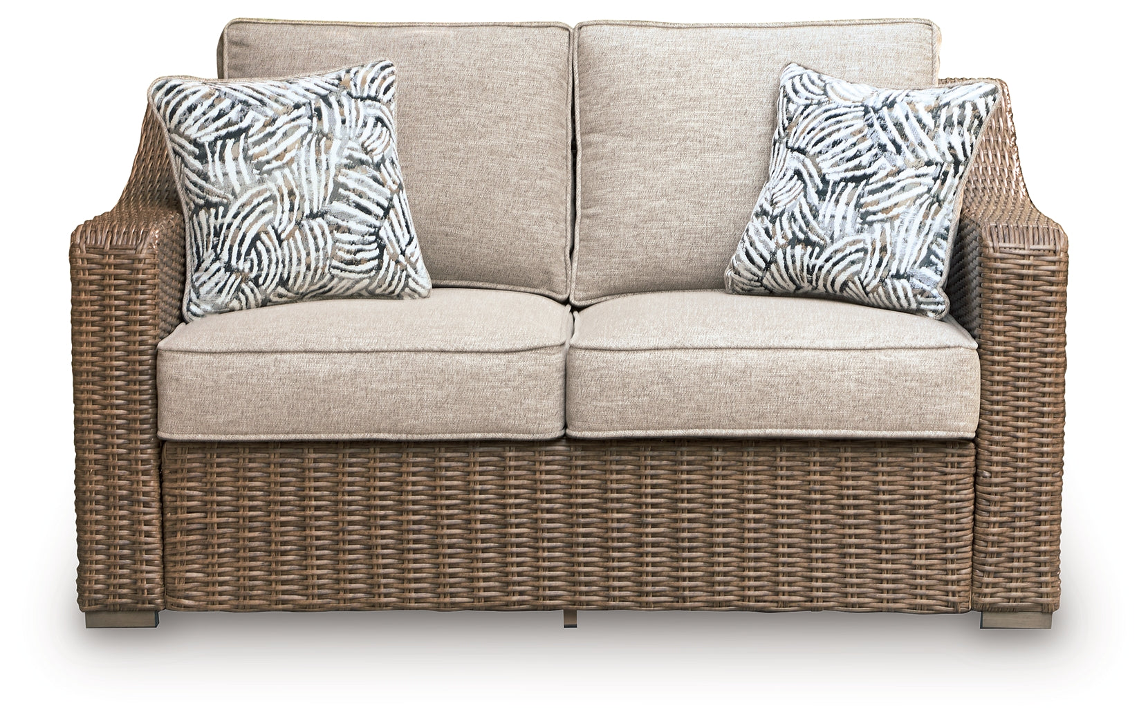Beachcroft New Beige Outdoor Loveseat with Cushion