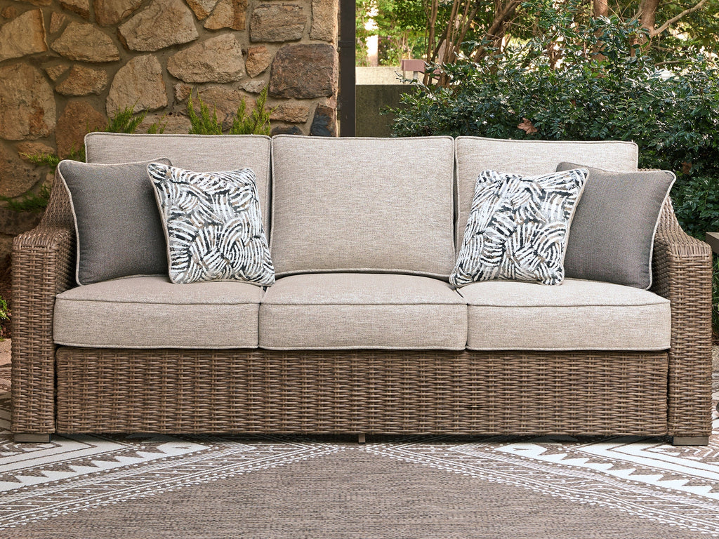 Beachcroft New Beige Outdoor Sofa with Cushion