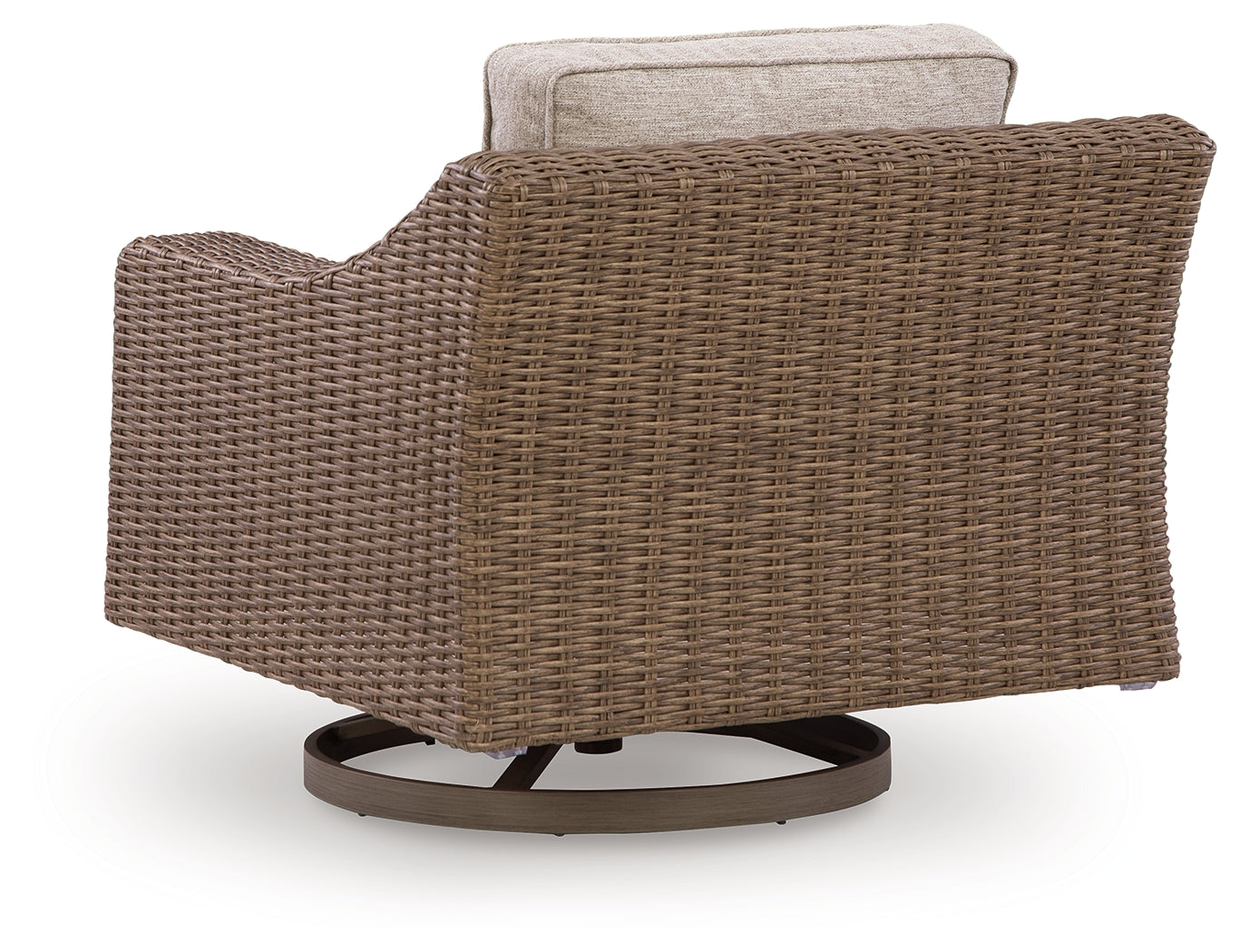 Beachcroft New Beige Outdoor Swivel Lounge with Cushion