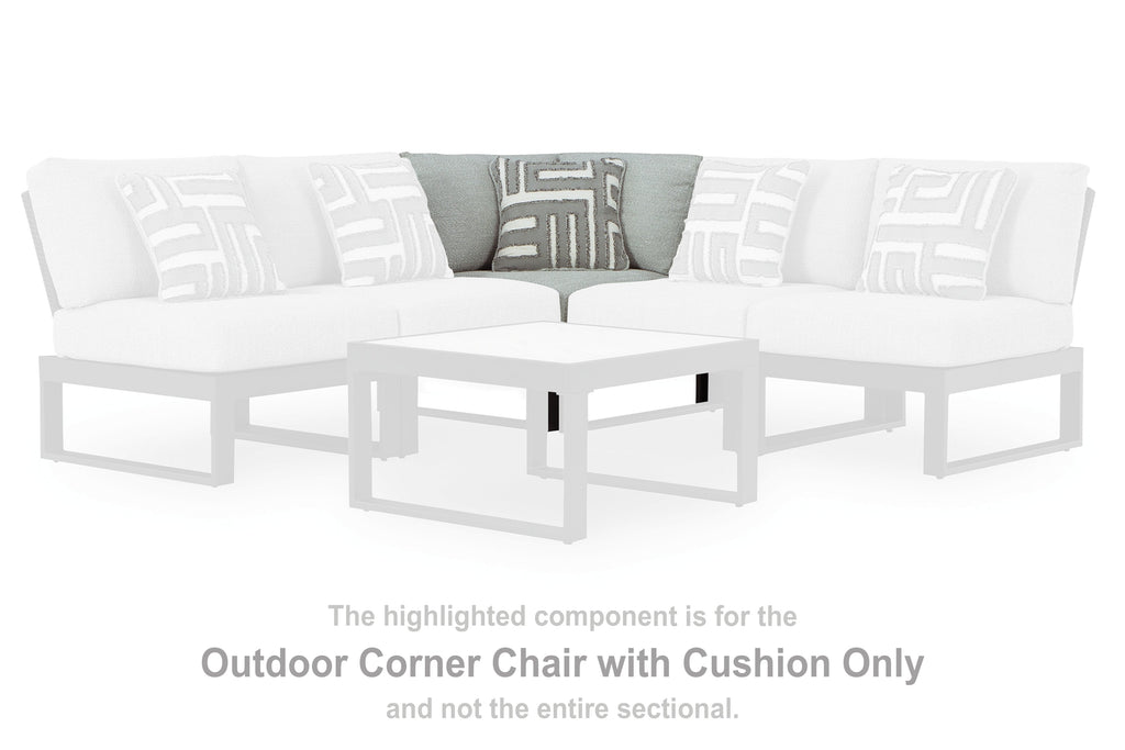 Beachloft Black/Gray Outdoor Corner Chair with Cushion