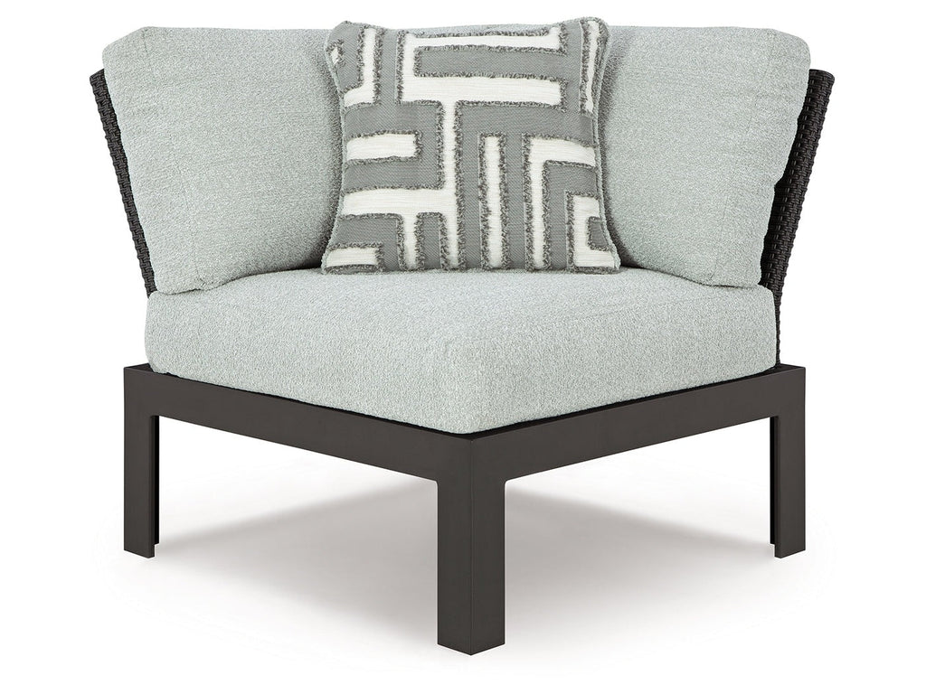 Beachloft Black/Gray Outdoor Corner Chair with Cushion