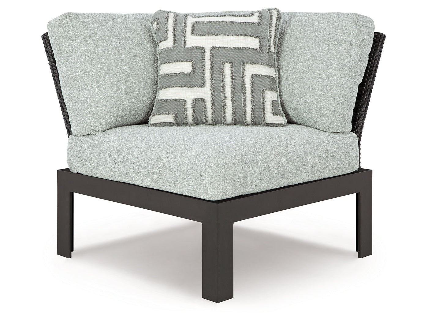 Beachloft Black/Gray Outdoor Corner Chair with Cushion