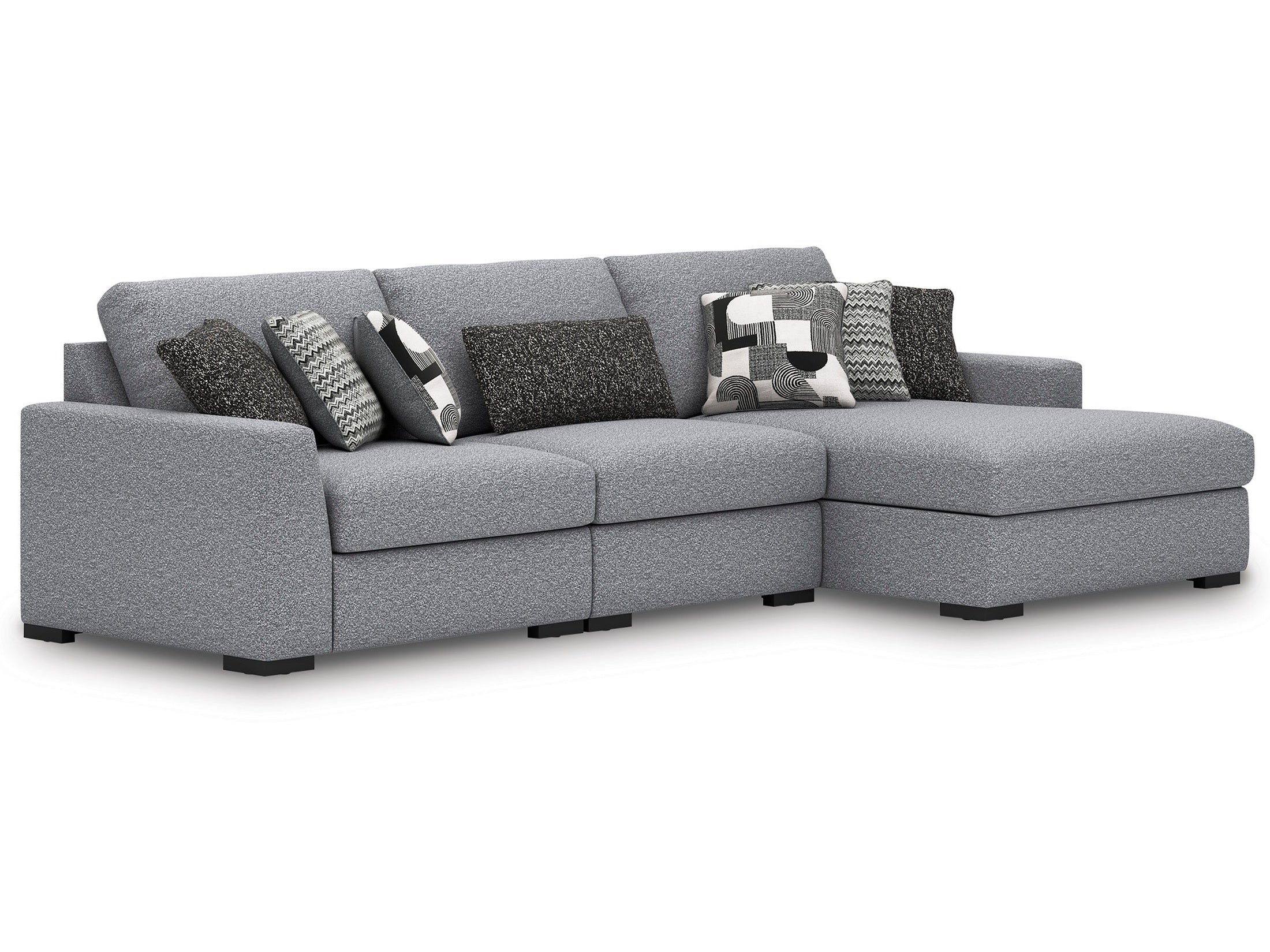 Bealton Salt and Pepper 3-Piece Sectional with Chaise